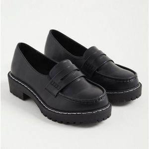 Chunky black loafers